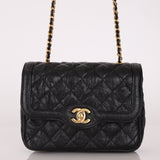 Rare Chanel 2015 Two Tone Crumple Caviar Mini Flap Bag