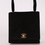 Chanel 1998 Multi Strap Microsuede Turn-Lock Flap Bag 24k GP