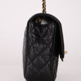 Rare Chanel 2015 Two Tone Crumple Caviar Mini Flap Bag