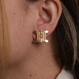 Celine Gold Triomphe Clip On Earrings