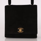 Chanel 1998 Multi Strap Microsuede Turn-Lock Flap Bag 24k GP
