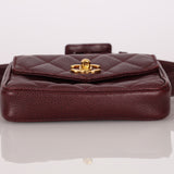 Chanel 1993 Bordeaux Caviar Envelope Turnlock Waist Bag 24K GP