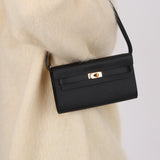 Hermès 2023 Noir Epsom Kelly To Go Wallet GHW