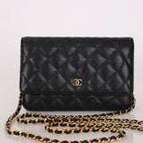 Chanel 2018 Caviar Wallet on Chain