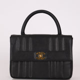 Chanel 1995 Caviar Mademoiselle Small Kelly Top Handle 24k GP