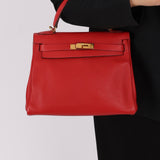 Hermès 2014 Rouge Casaque Togo Kelly 28 GHW