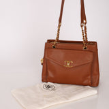 Chanel 1995 Chestnut Caviar Turnlock Pocket Tote 24K GP