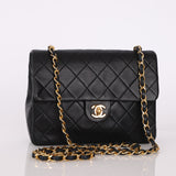 Chanel 1989 Lambskin Turnlock Small Square Flap