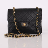 Chanel 1989 Lambskin Turnlock Small Square Flap