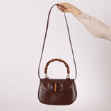 Gucci Boxcalf Chocolate Bamboo Top Handle
