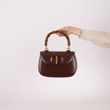 Gucci Boxcalf Chocolate Bamboo Top Handle