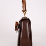 Gucci Boxcalf Chocolate Bamboo Top Handle