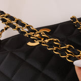 Chanel 1996 Caviar XL Logo Turnlock Tote 24k GP