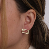 Fendi Gold Baguette Oro Earrings