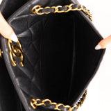 Chanel 1996 Caviar XL Logo Turnlock Tote 24k GP