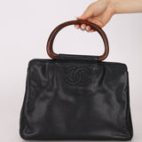 Chanel 1998 Resin Wood Caviar Timeless Tote 24k GP