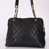 Chanel 1994 Caviar Quilted Envelope Turnlock Zip Tote