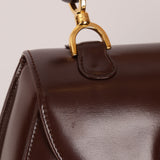 Gucci Boxcalf Chocolate Bamboo Top Handle