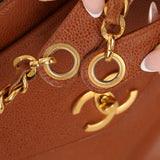 Chanel 1995 Chestnut Caviar Turnlock Pocket Tote 24K GP