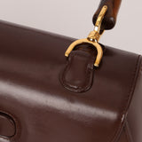 Gucci Boxcalf Chocolate Bamboo Top Handle