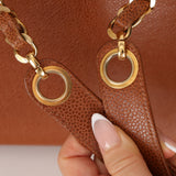 Chanel 1995 Chestnut Caviar Turnlock Pocket Tote 24K GP