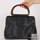 Chanel 1998 Resin Wood Caviar Timeless Tote 24k GP