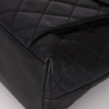 Chanel 1994 Caviar Quilted Envelope Turnlock Zip Tote