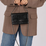 Chanel 2011 Black Lambskin Camellia Wallet on Chain