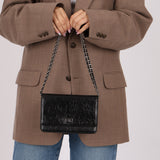 Chanel 2011 Black Lambskin Camellia Wallet on Chain