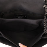 Chanel 2015 So Black Grograin Border Flap Bag