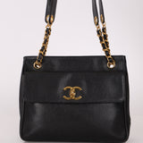 Chanel 1993 Caviar Double Sided Turnlock Tote 24k GP