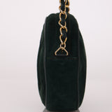 Chanel 1988 Green Suede Oval Tassel Camera Bag 24K GP