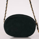 Chanel 1988 Green Suede Oval Tassel Camera Bag 24K GP
