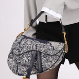 Dior 2021 Toile De Jouy Canvas Medium Saddle