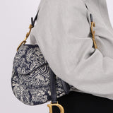 Dior 2021 Toile De Jouy Canvas Medium Saddle