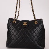 Chanel 1986 Lambskin Turnlock Chain Tote 24K GP