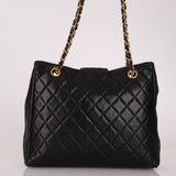 Chanel 1986 Lambskin Turnlock Chain Tote 24K GP