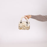 Limited Edition Dior Satin Beaded Pearl Mini Lady