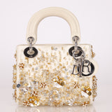 Limited Edition Dior Satin Beaded Pearl Mini Lady
