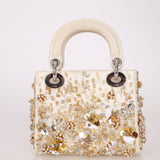 Limited Edition Dior Satin Beaded Pearl Mini Lady