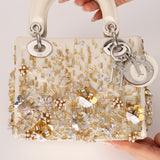 Limited Edition Dior Satin Beaded Pearl Mini Lady