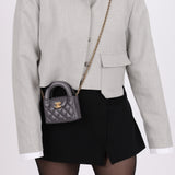 Chanel Calfskin Gray Top Handle Nano Kelly