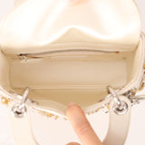 Limited Edition Dior Satin Beaded Pearl Mini Lady