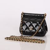 Chanel Patent Dumpling Clutch on Chain