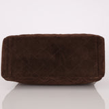 Chanel 1997 Brown Suede Turnlock Shoulder Bag 24k GP