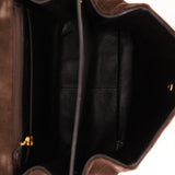 Chanel 1997 Brown Suede Turnlock Shoulder Bag 24k GP