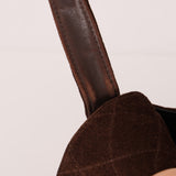 Chanel 1997 Brown Suede Turnlock Shoulder Bag 24k GP