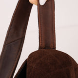 Chanel 1997 Brown Suede Turnlock Shoulder Bag 24k GP