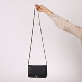 Chanel 2019 Black Caviar & Sheepskin Mademoiselle Wallet on Chain