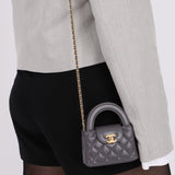 Chanel Calfskin Gray Top Handle Nano Kelly